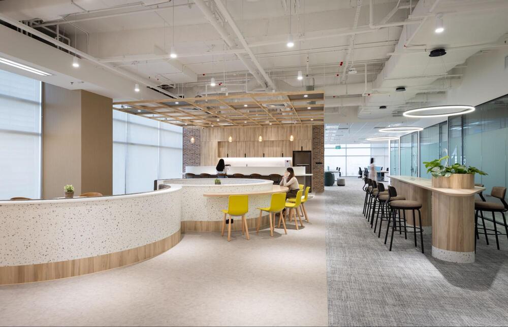 grey and yellow office ideas