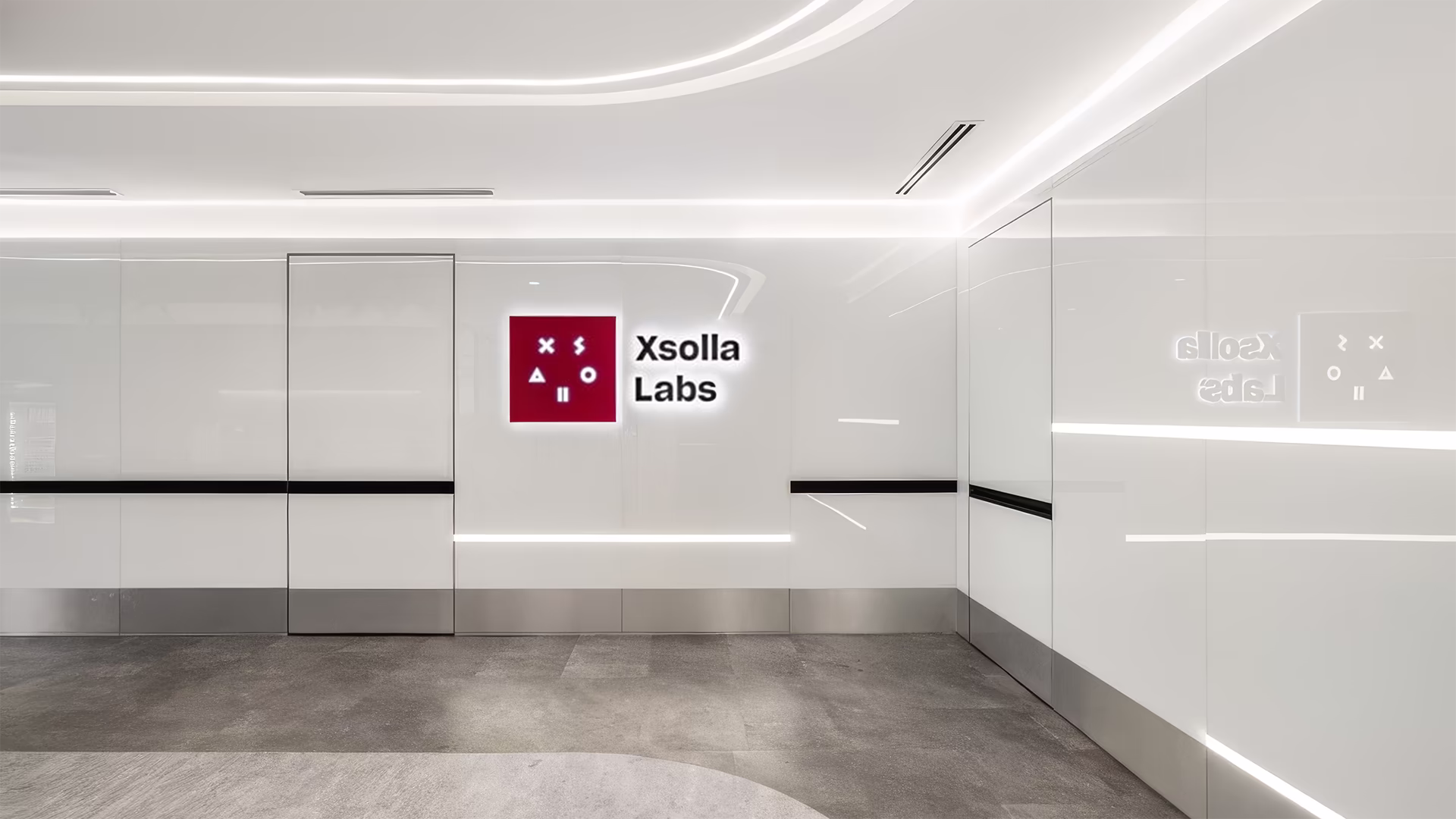 Integrated lighting, finishes and branding show how design details come together during the coordination and delivery stage.